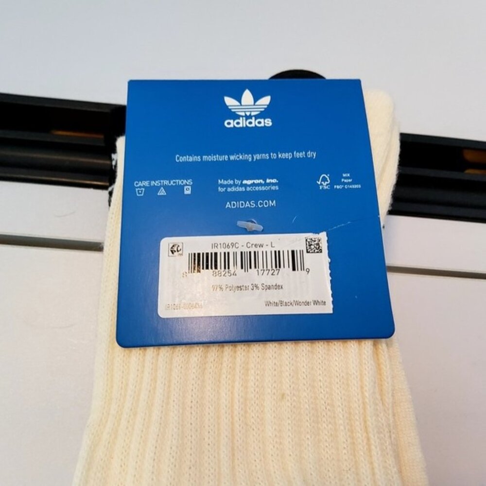 adidas Originals Trefoil Crew Men's Socks Multi (3Pack) L - Fits Men’s 8-12 -NEW - Picture 3 of 7